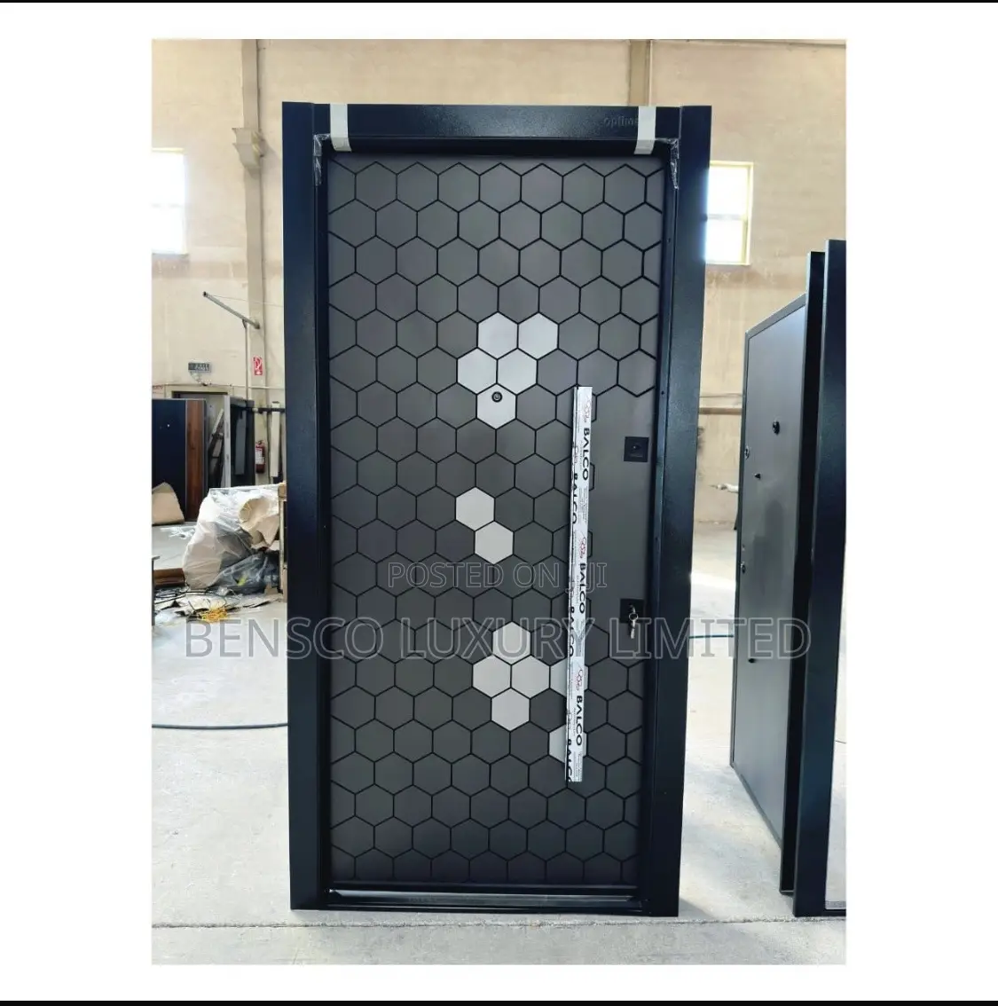 Luxury Hexagon Design Armored Security Door –Premium Modern Steel Door