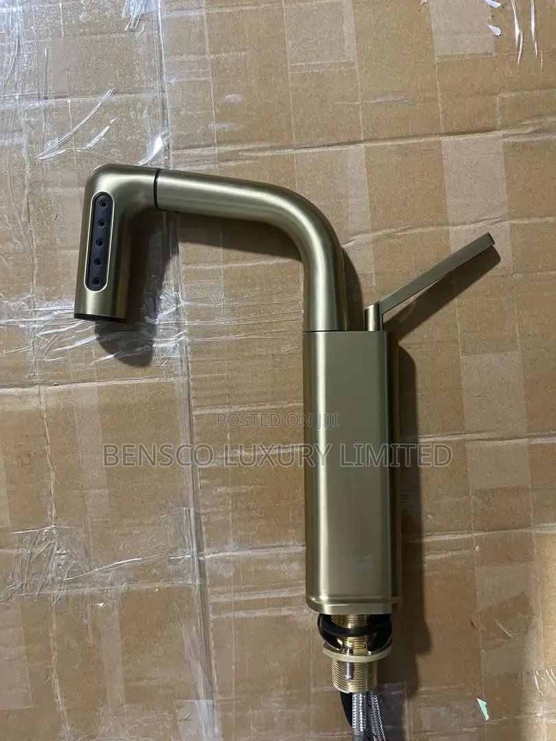 Luxury Brushed Gold Washbasin Mixer Tap (Hot Cold)