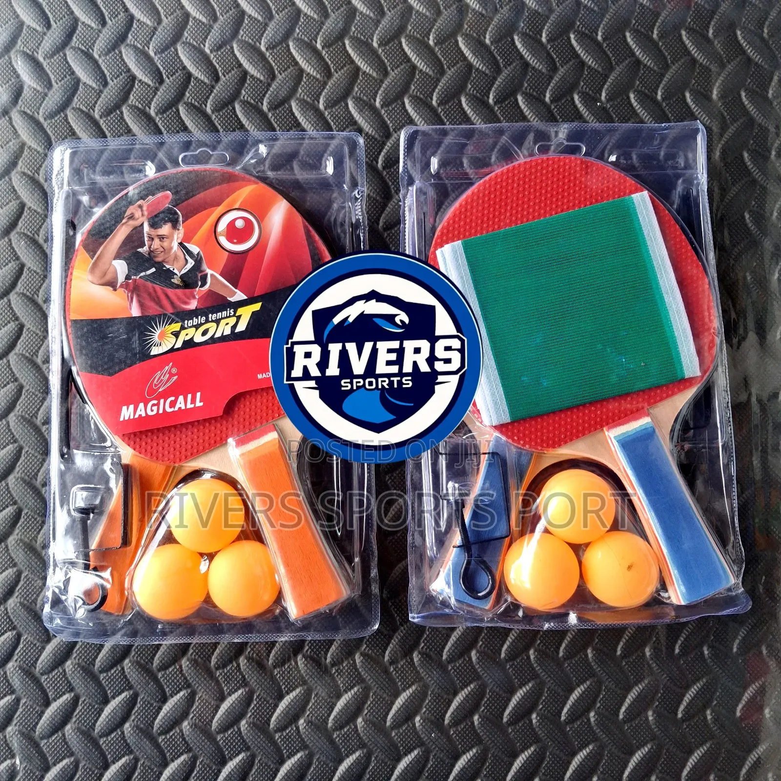 Magicall Table Tennis Racket Set, 2 Bat, Net Post, 3 Balls