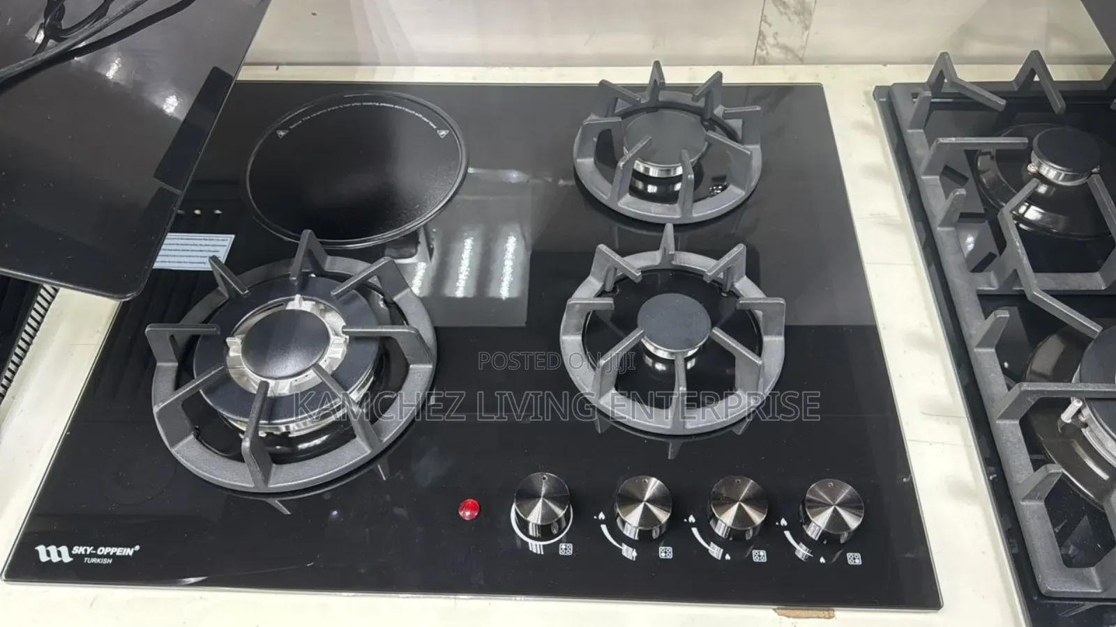 Sky-oppein® Turkish 4-burner Gas Cooktop – Black Glass