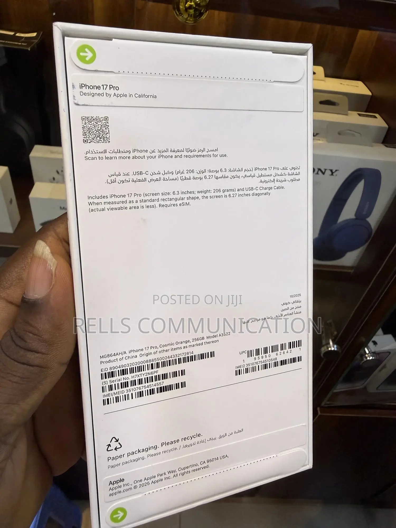 New Apple iPhone 17 Pro 256 GB Orange