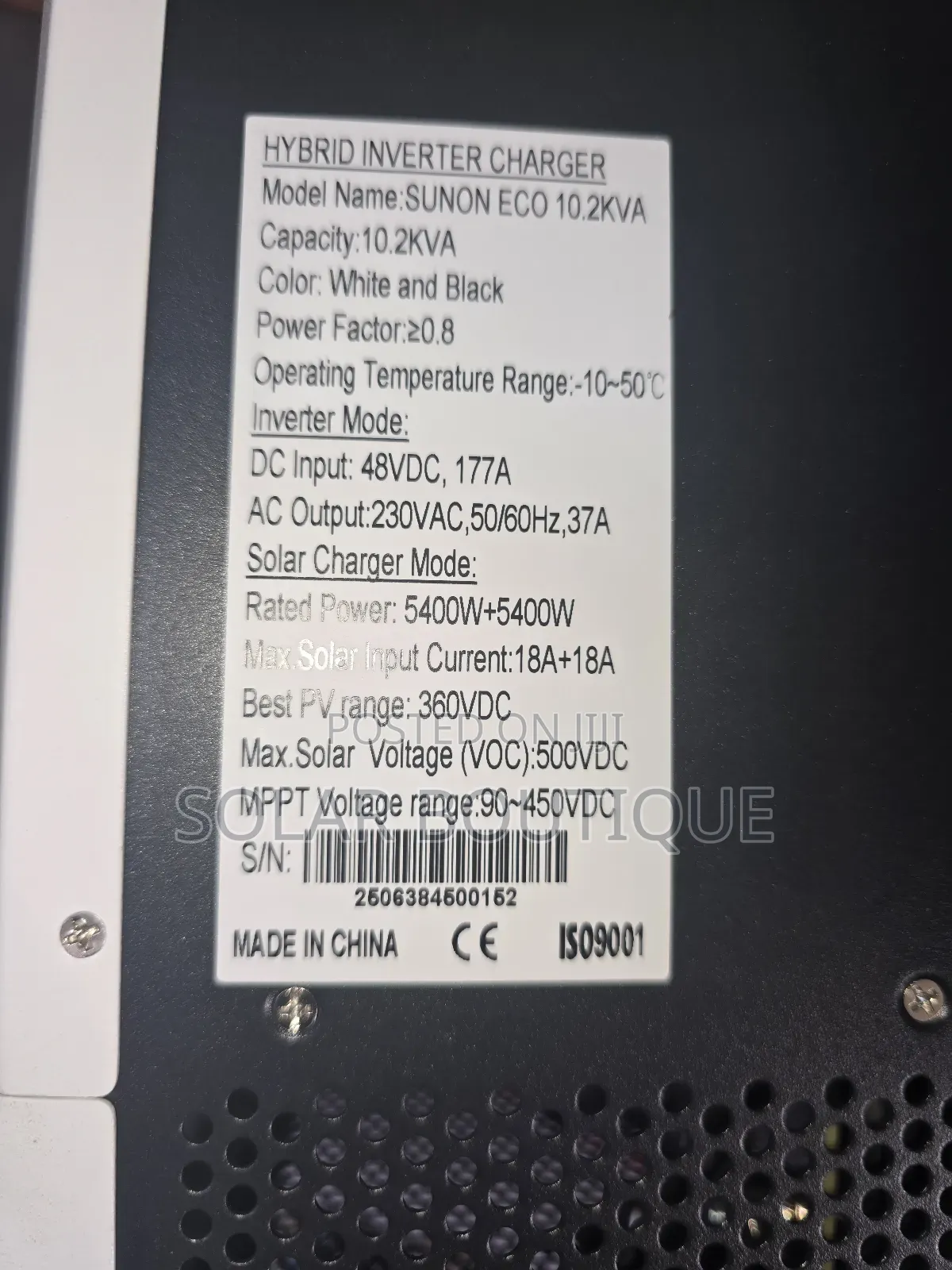 10.2kva Sako Hybrid Inverter Dual MPPT