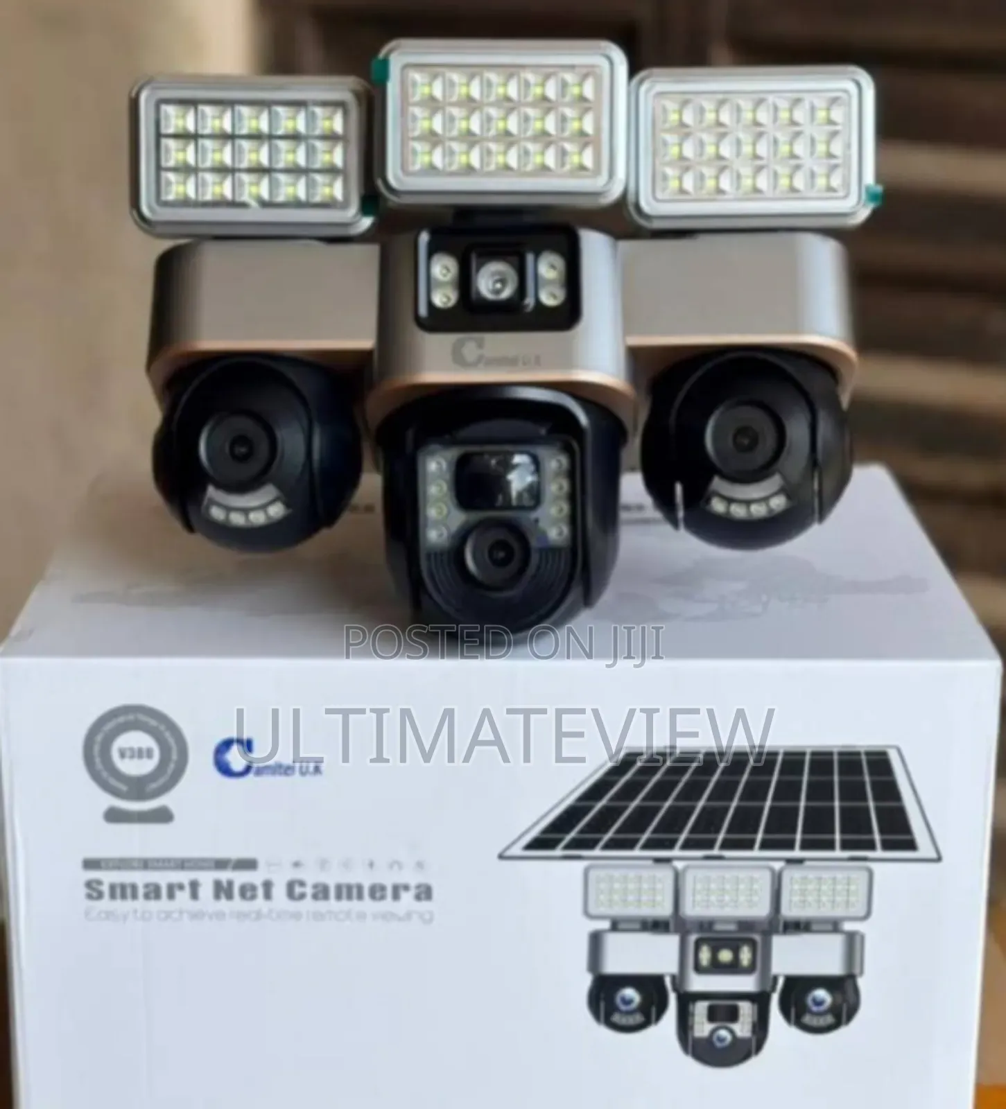 All 3lens Rotateable Solar Camera PTZ With Light