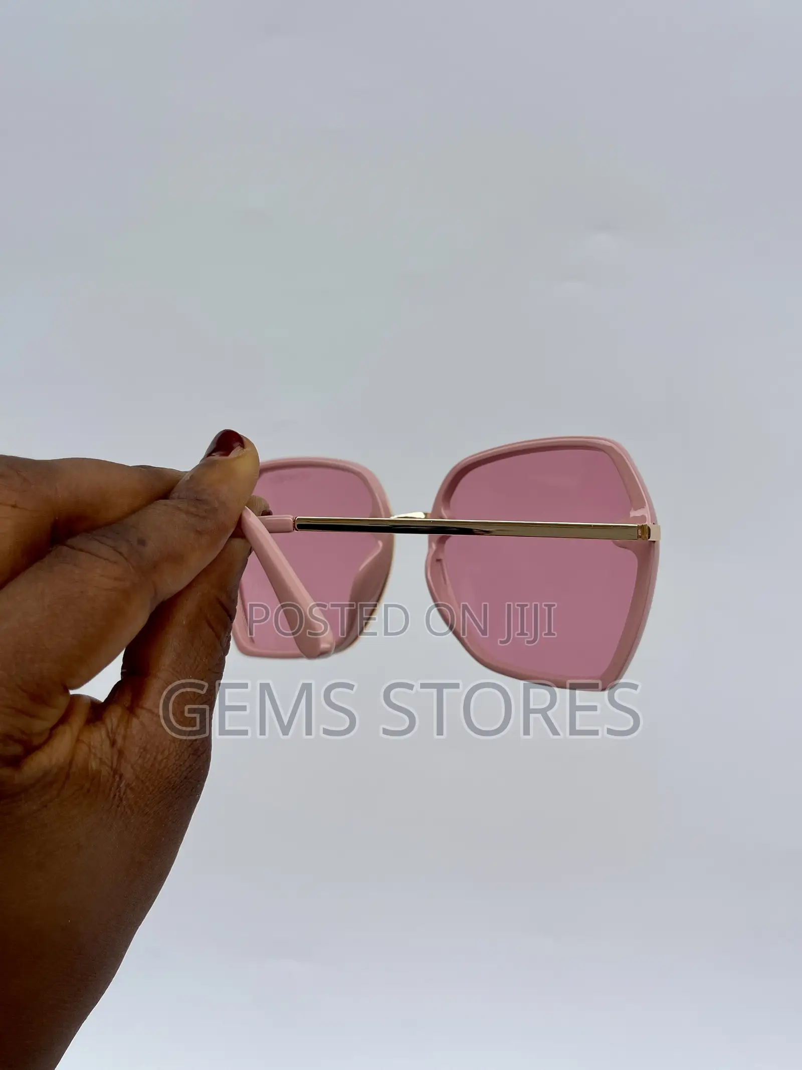 Geometric Rose-Pink Luxury Sunglasses for Women