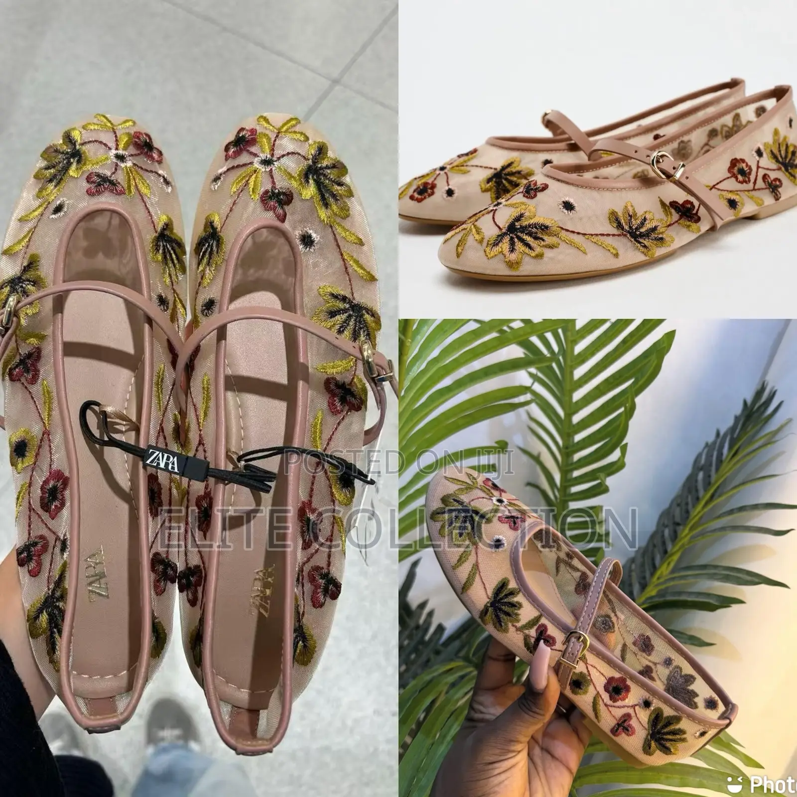 *Zara Floral Mesh Flat* Displayed Color Only. 37 -42