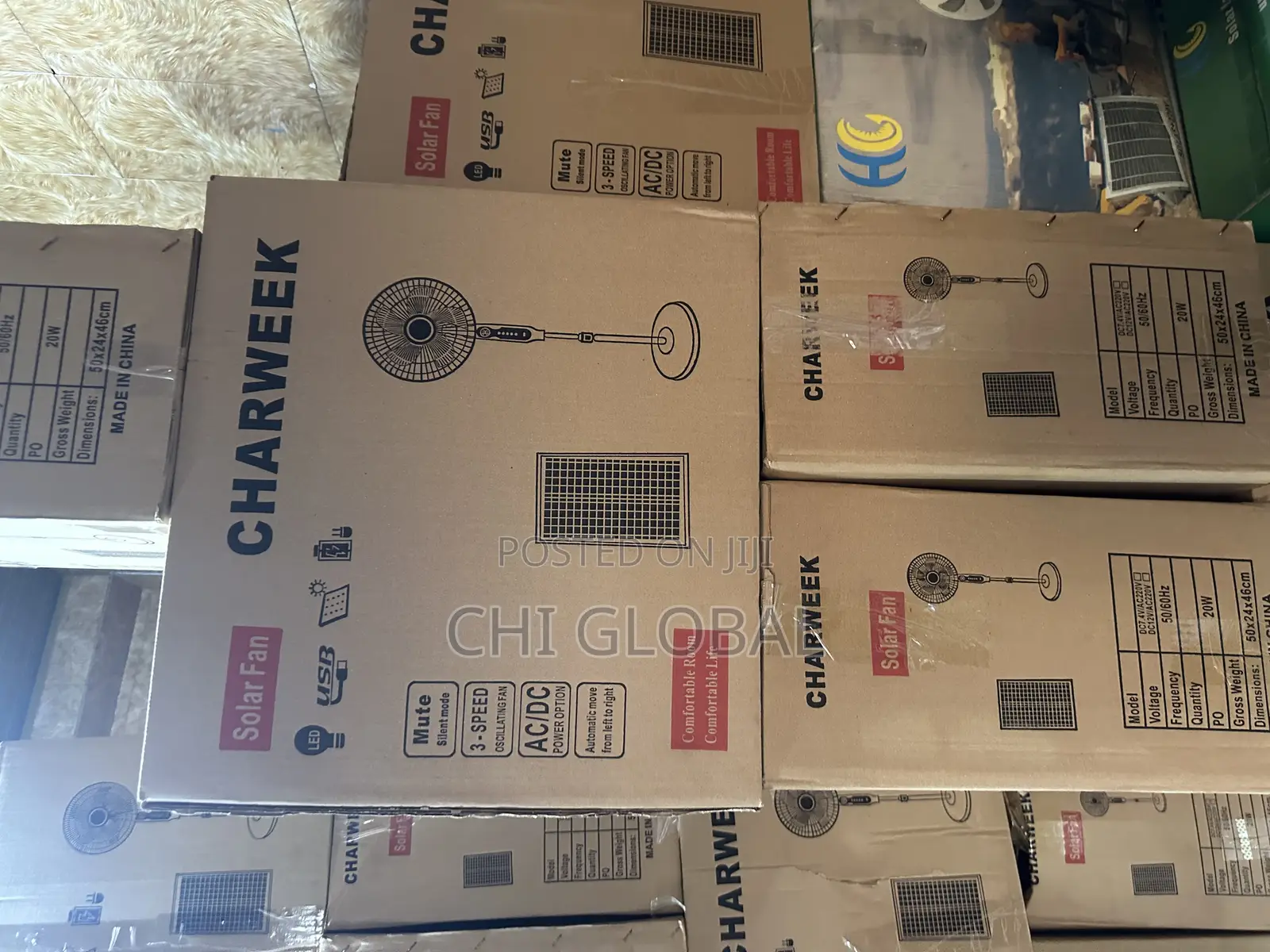 Charweek Rechargeable Solar Fan