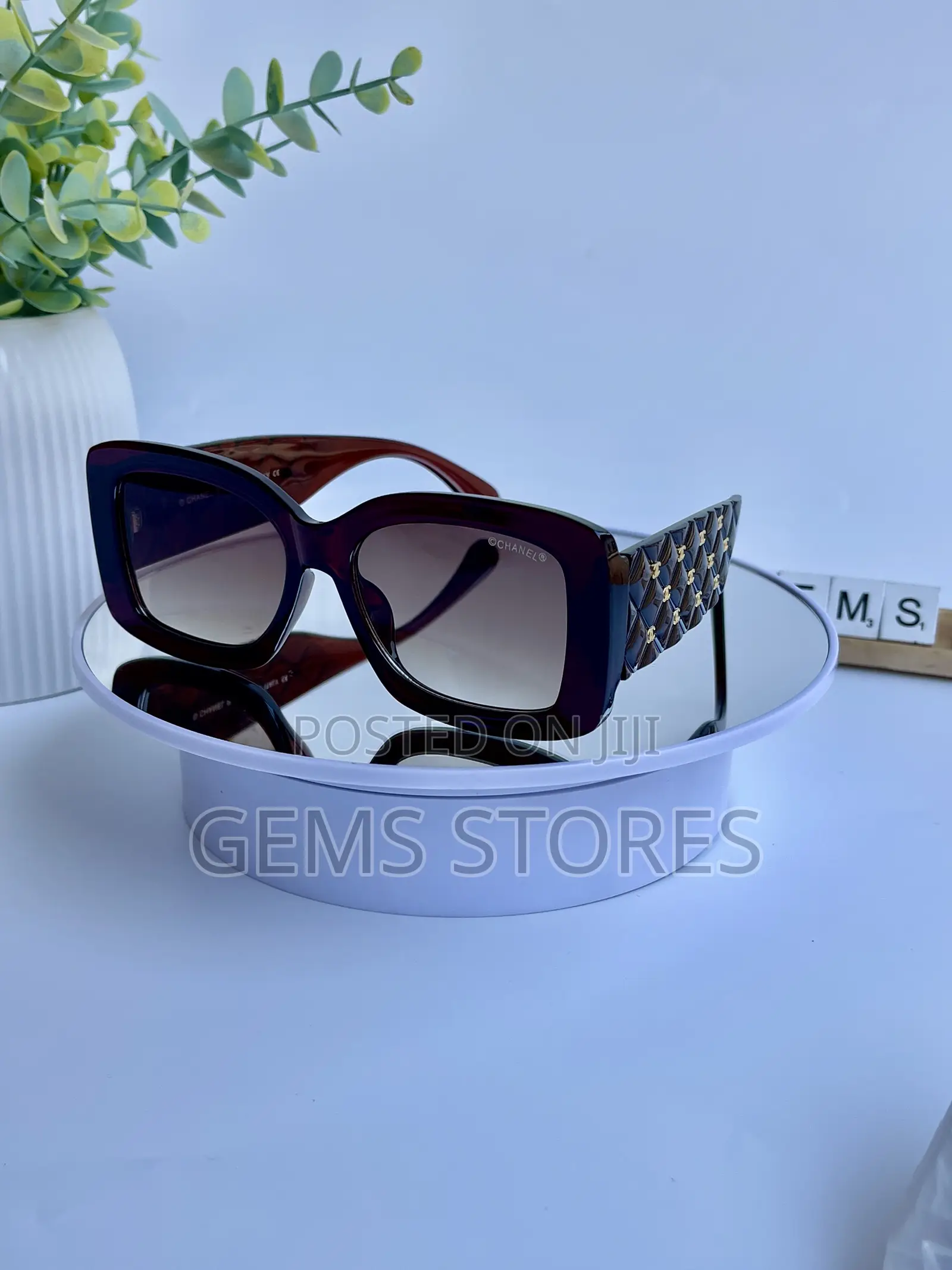 Chanel-Inspired Quilted Square Sunglasses – Premium Quality