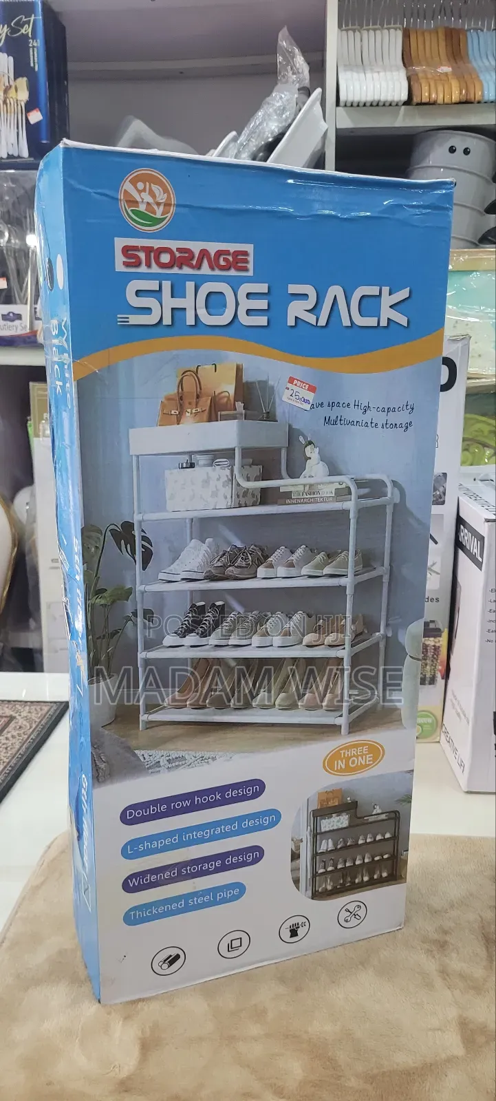 Shoe Rack 
High Quality
Double Row Hook Design
Widened Storage Design.