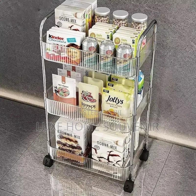 3 Step Arcylic Storage Trolley With Wheel