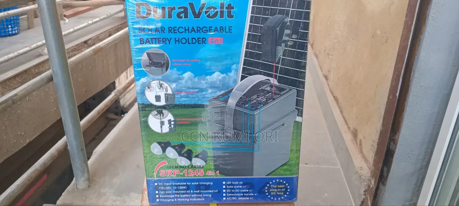 Duravolt Solar Rechargeable Holder ,Rsd 1245 With 4 Led Bolbs.