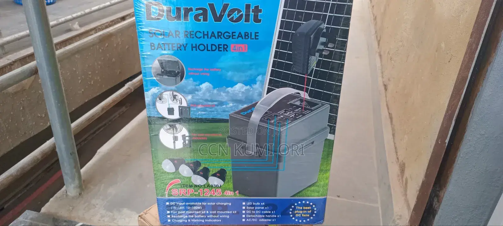 Duravolt Solar Rechargeable Holder ,Rsd 1245 With 4 Led Bolbs.