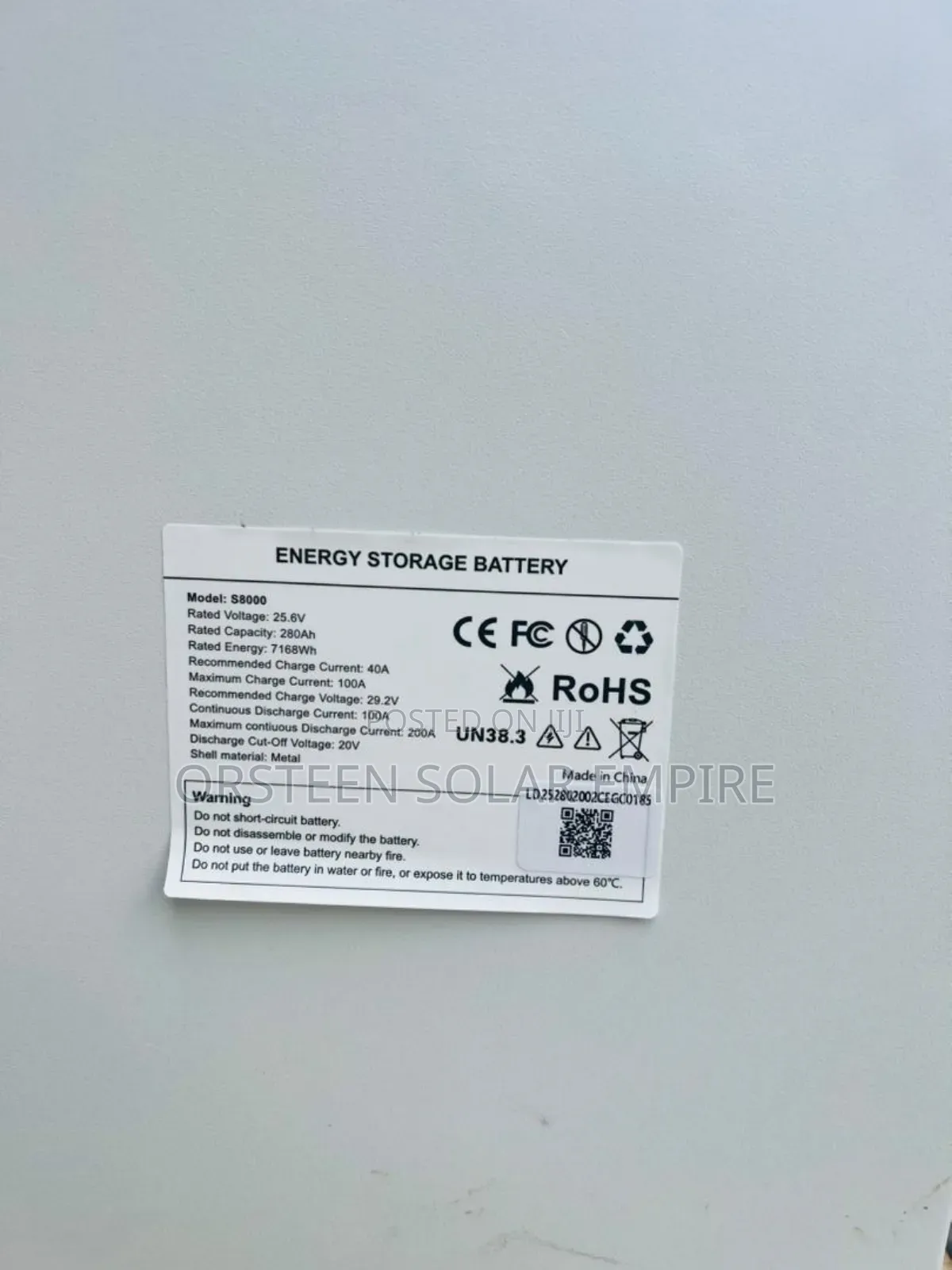 Cdo 7.2kwh Lithium Battery