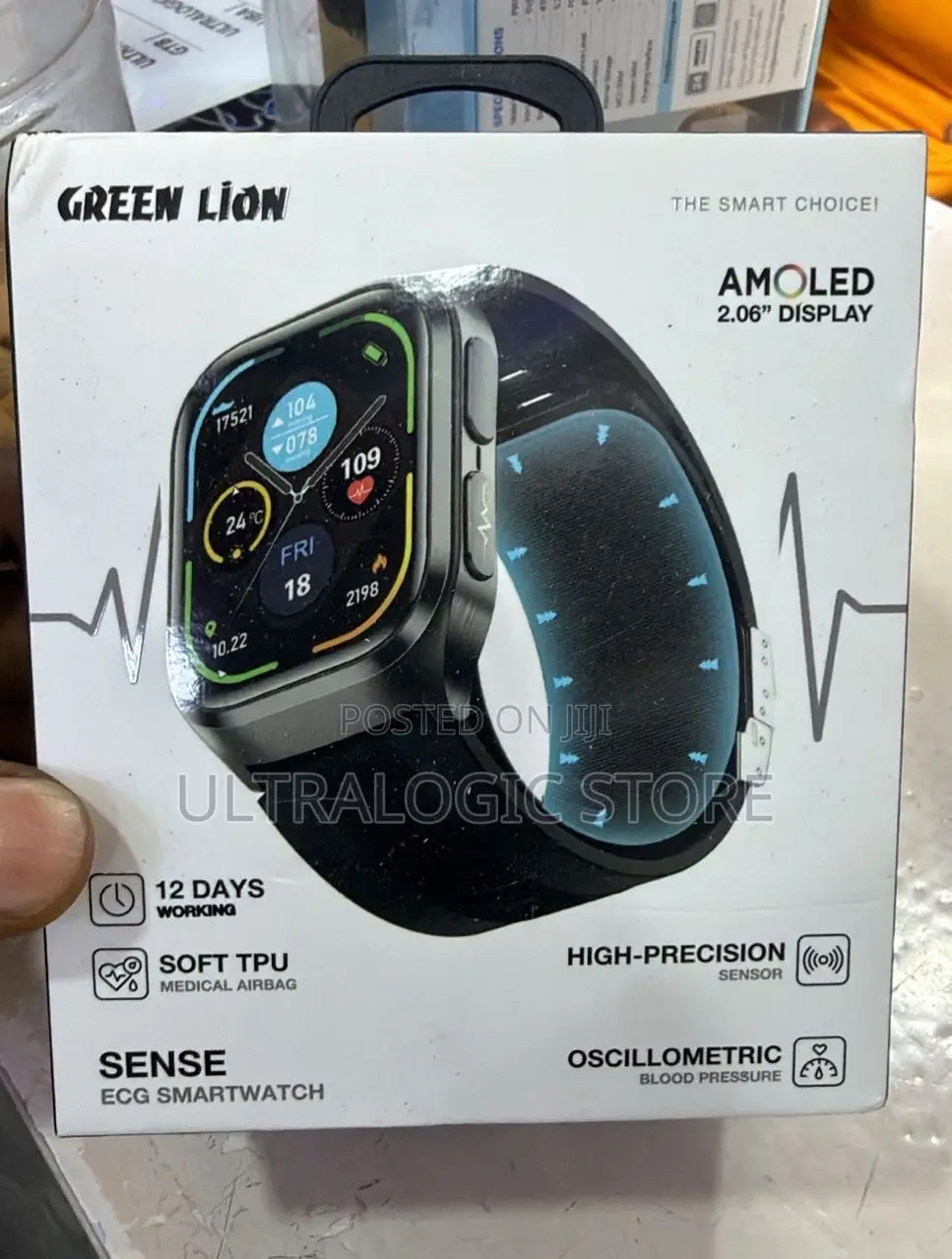 New Green Lion Sense Ecg Smart Watch - High Precision Sensor