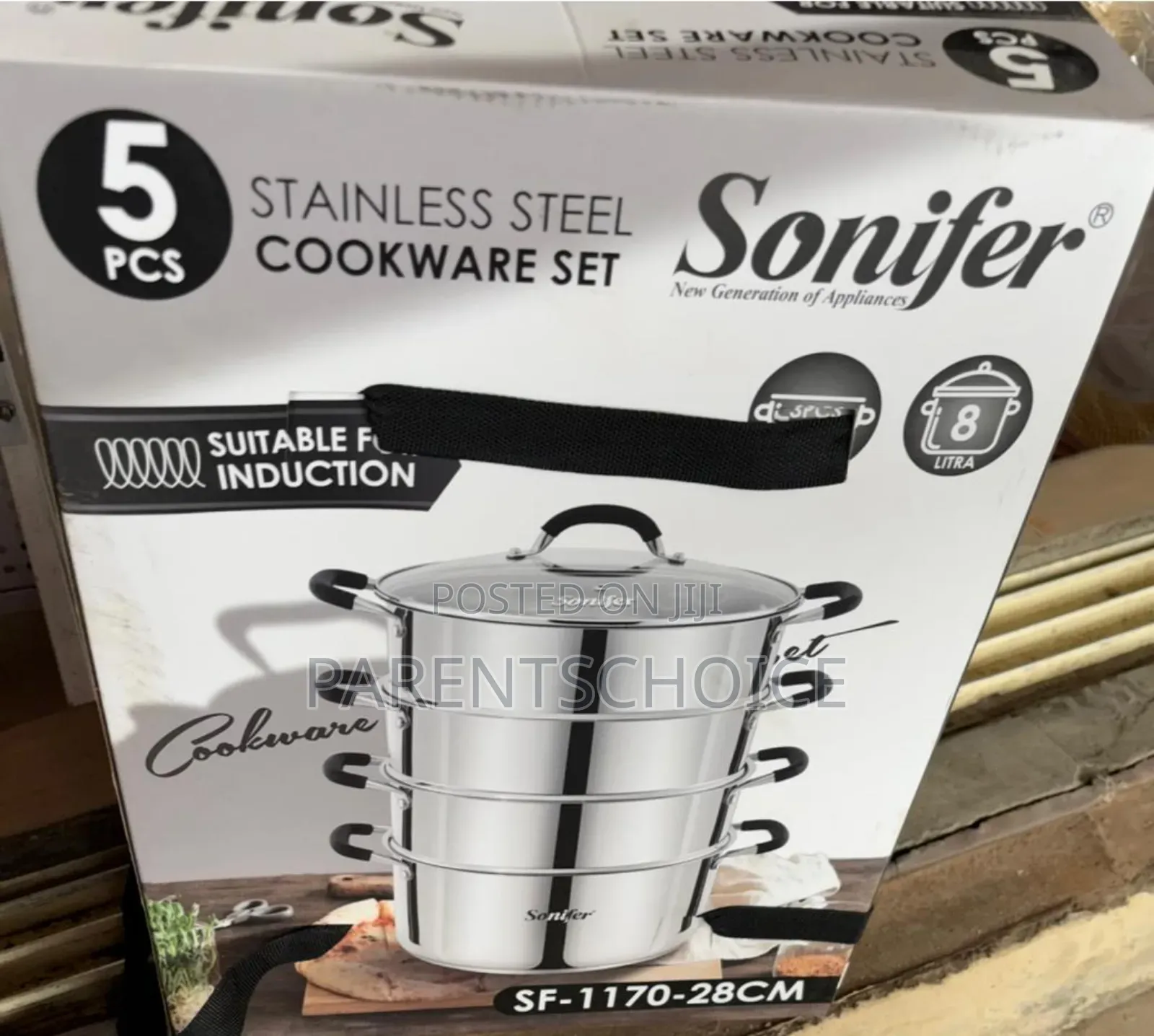 Set of 5 High-Quality Stainless Steel Saucepans