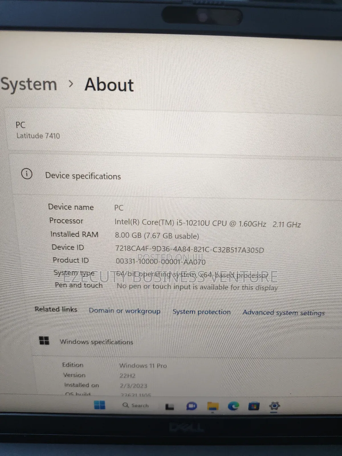 Laptop Dell Latitude 7410 8GB Intel Core i5 SSD 256GB