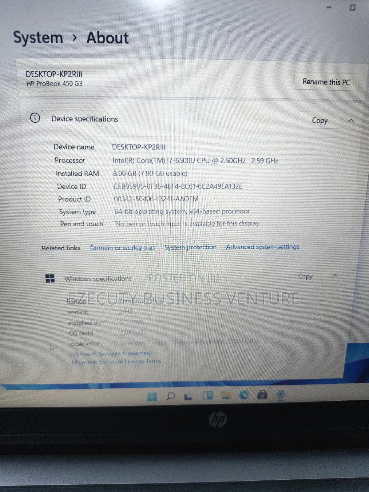 Laptop HP ProBook 450 G3 8GB Intel Core i7 SSD 256GB