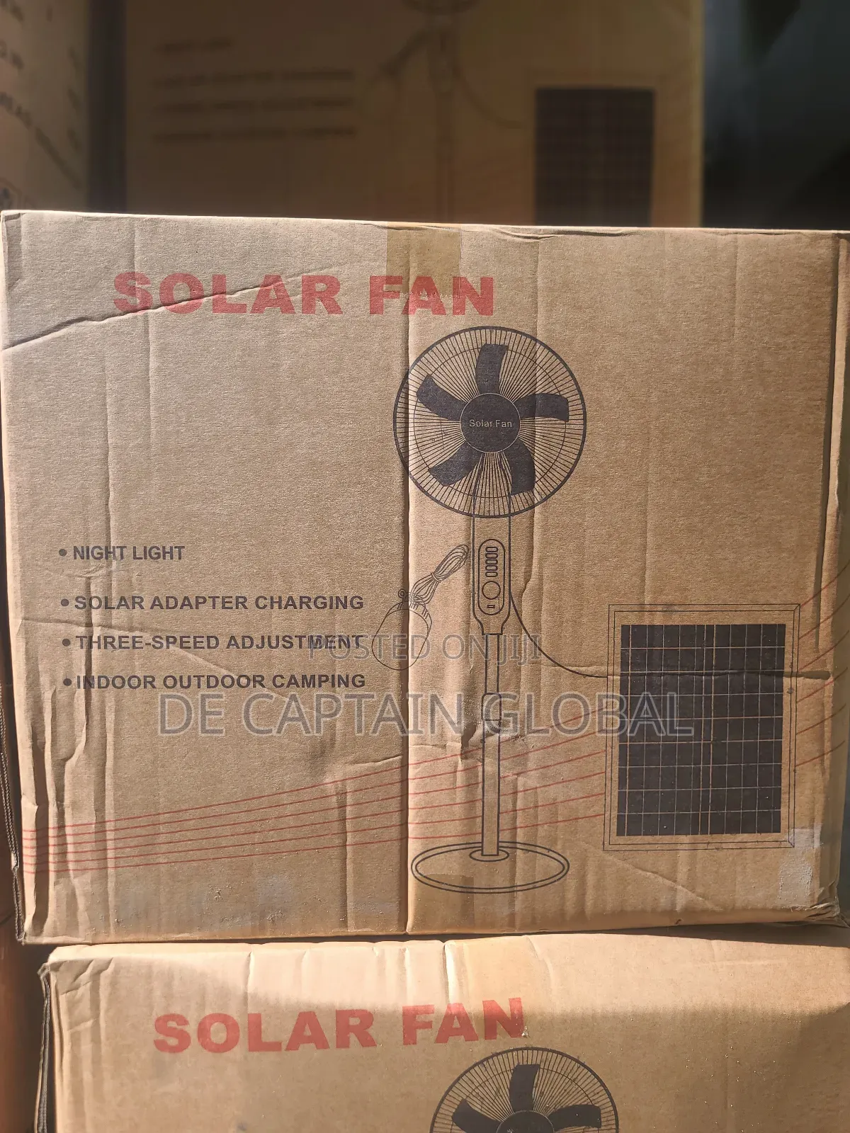 16" Solar Rechargeable Fan, 25watts Solar Panel and Bulb