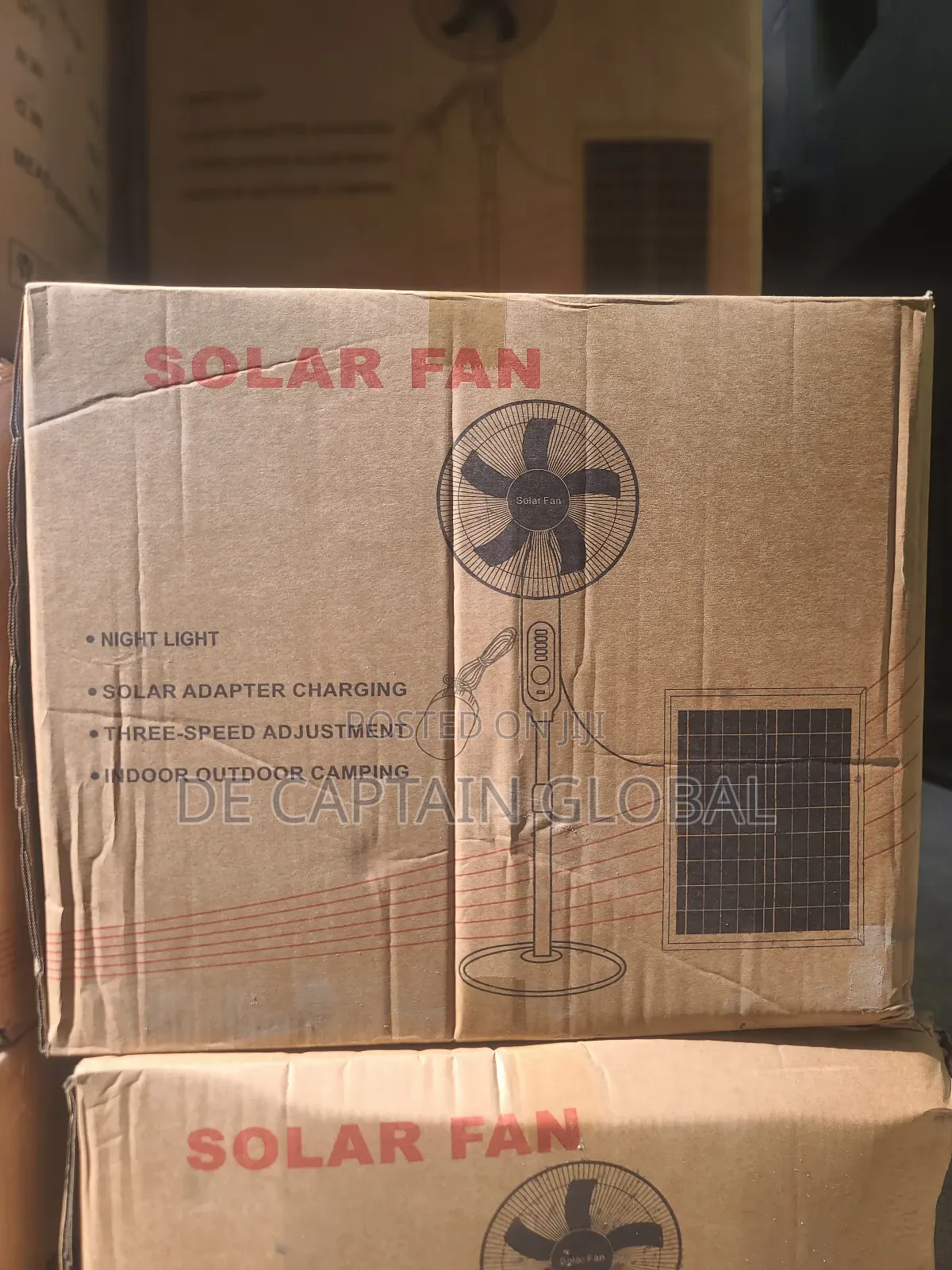 16" Solar Rechargeable Fan, 25watts Solar Panel and Bulb