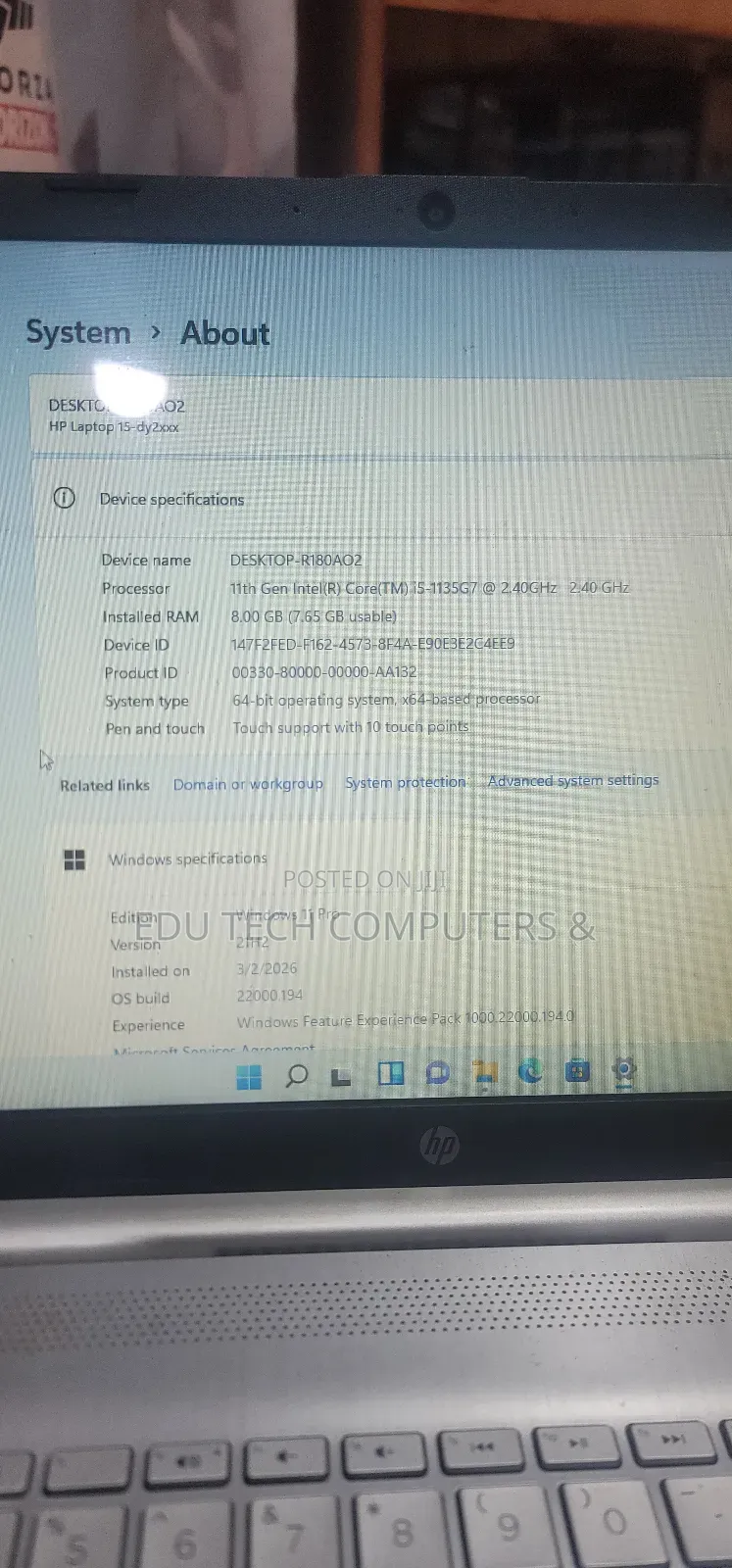 Laptop HP 15 8GB Intel Core i5 SSD 256GB