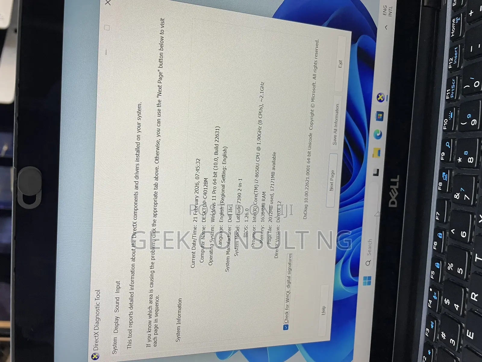Laptop Dell Latitude 7390 16GB Intel Core i7 SSD 512GB