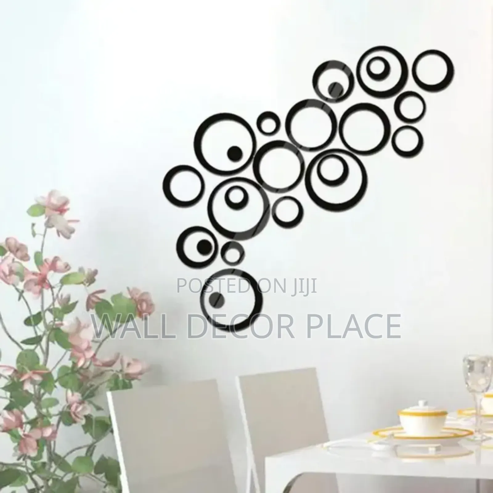 Ring Acrylic Mirror Sticker( Gold, Black, Silver)