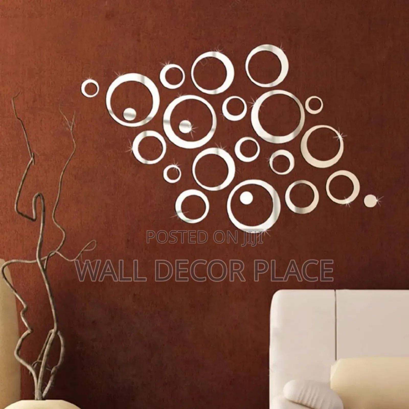 Ring Acrylic Mirror Sticker( Gold, Black, Silver)