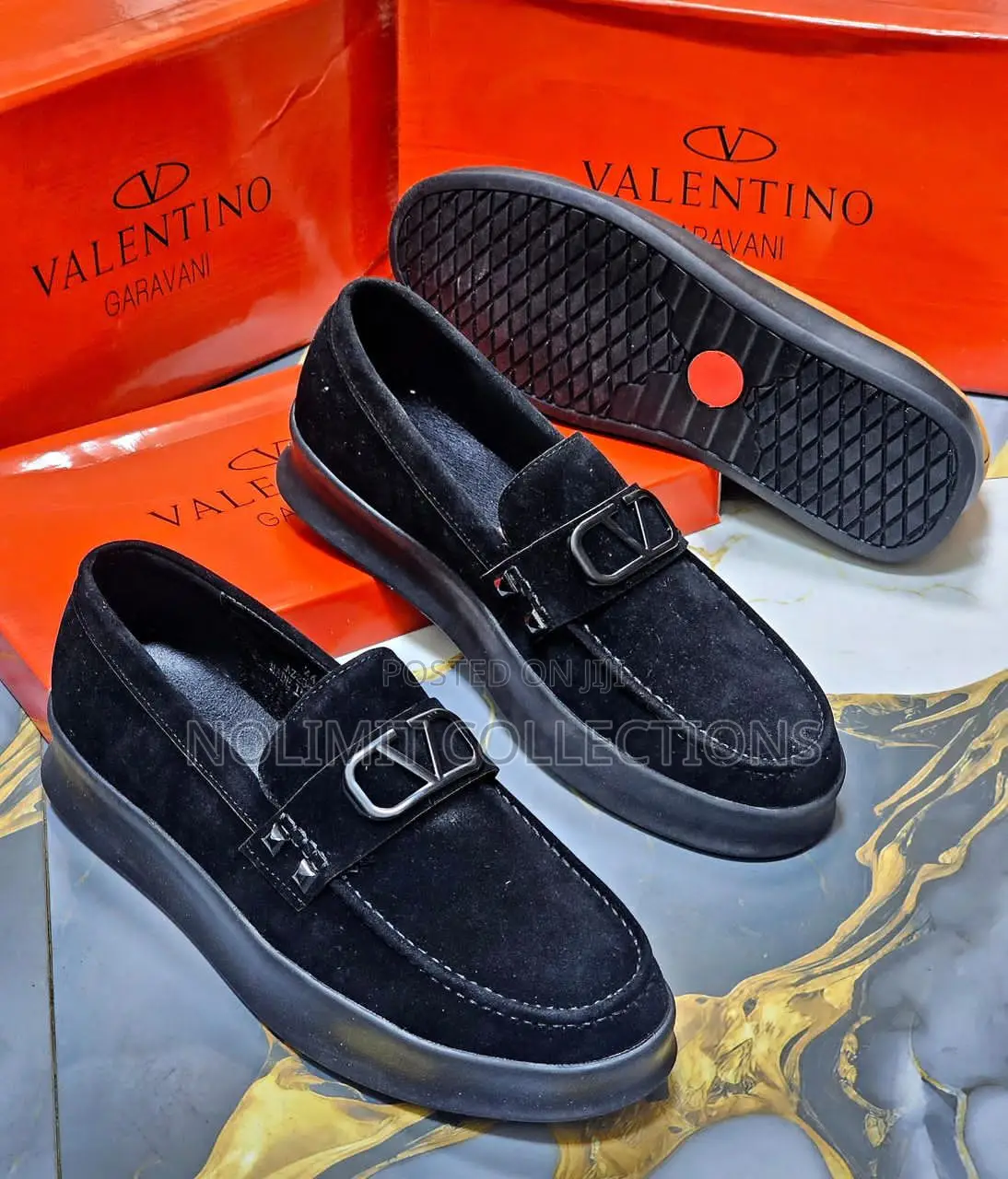 Valentine Suede Loafers With Black Sole