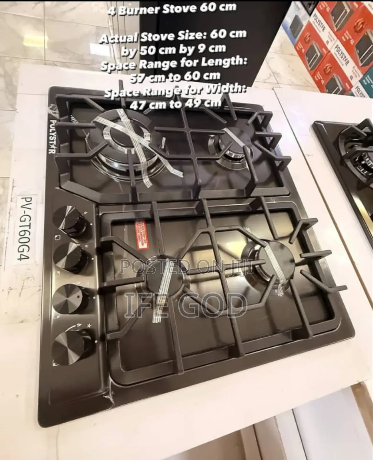 Original Quality Polystar Built-in Premium Luxury 4 Burners Gas Cooker