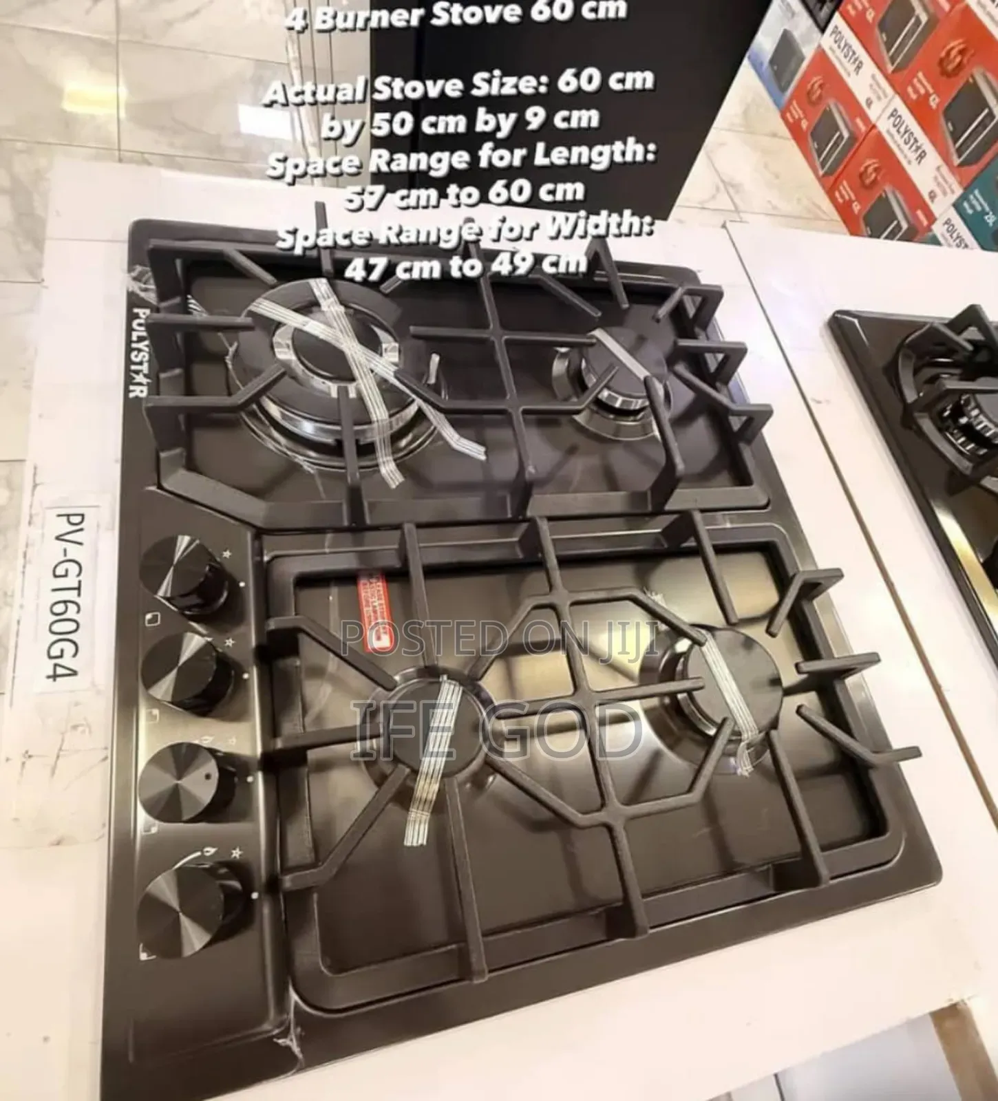 Original Quality Polystar Built-in Premium Luxury 4 Burners Gas Cooker