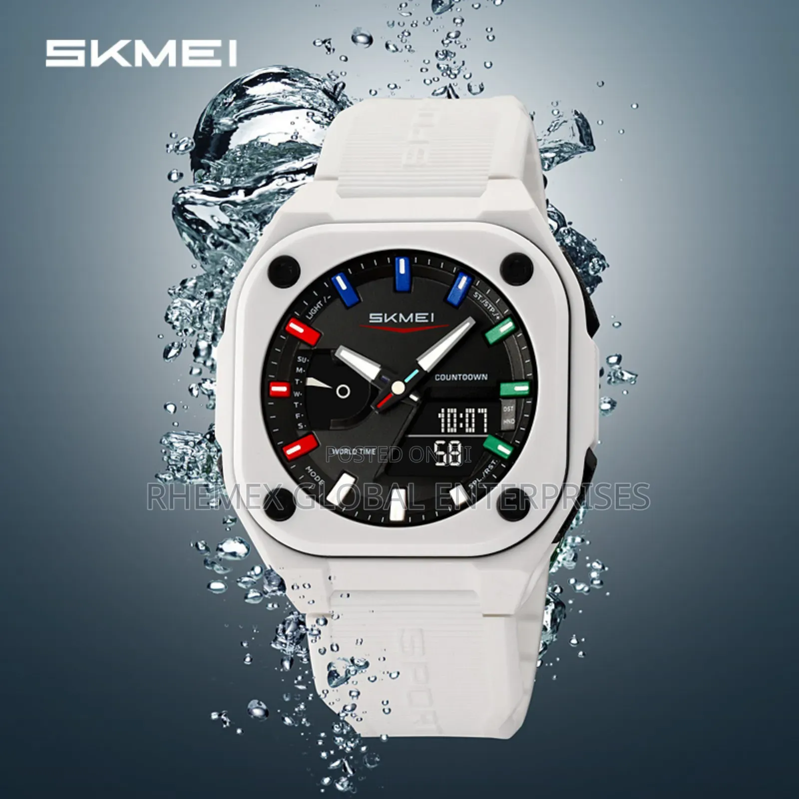 Skmei Wristwatch Unisex Waterproof Digital Analog Wristwatch (White)