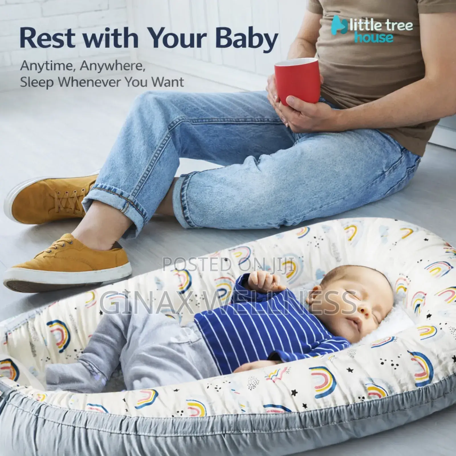 Portable Baby Nest Bed for Newborns (0-18 Months Old, 90*50cm Size)