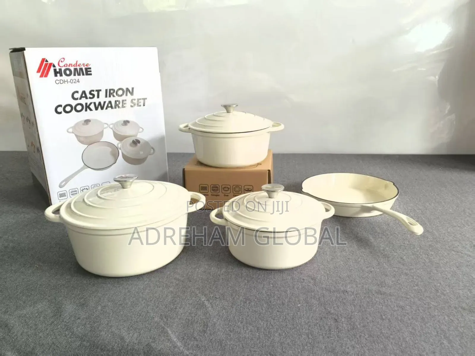4pc Original Durable Heavy Enamel Cast Iron Cookware Pot-20,22,24 26cm