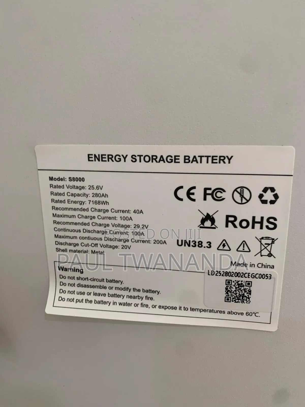 Name : Cdo 7.2kwh 24v Lithium Battery