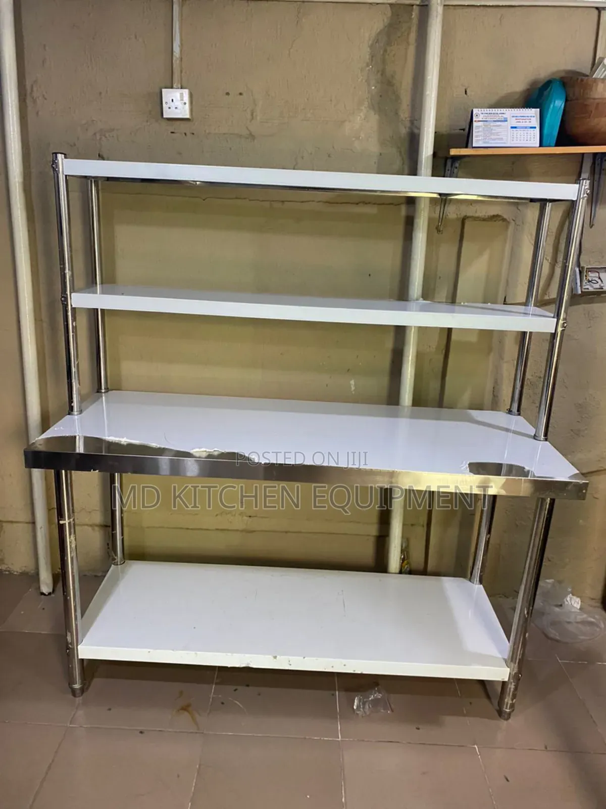 5ft Stainless Steel Table With Shelves