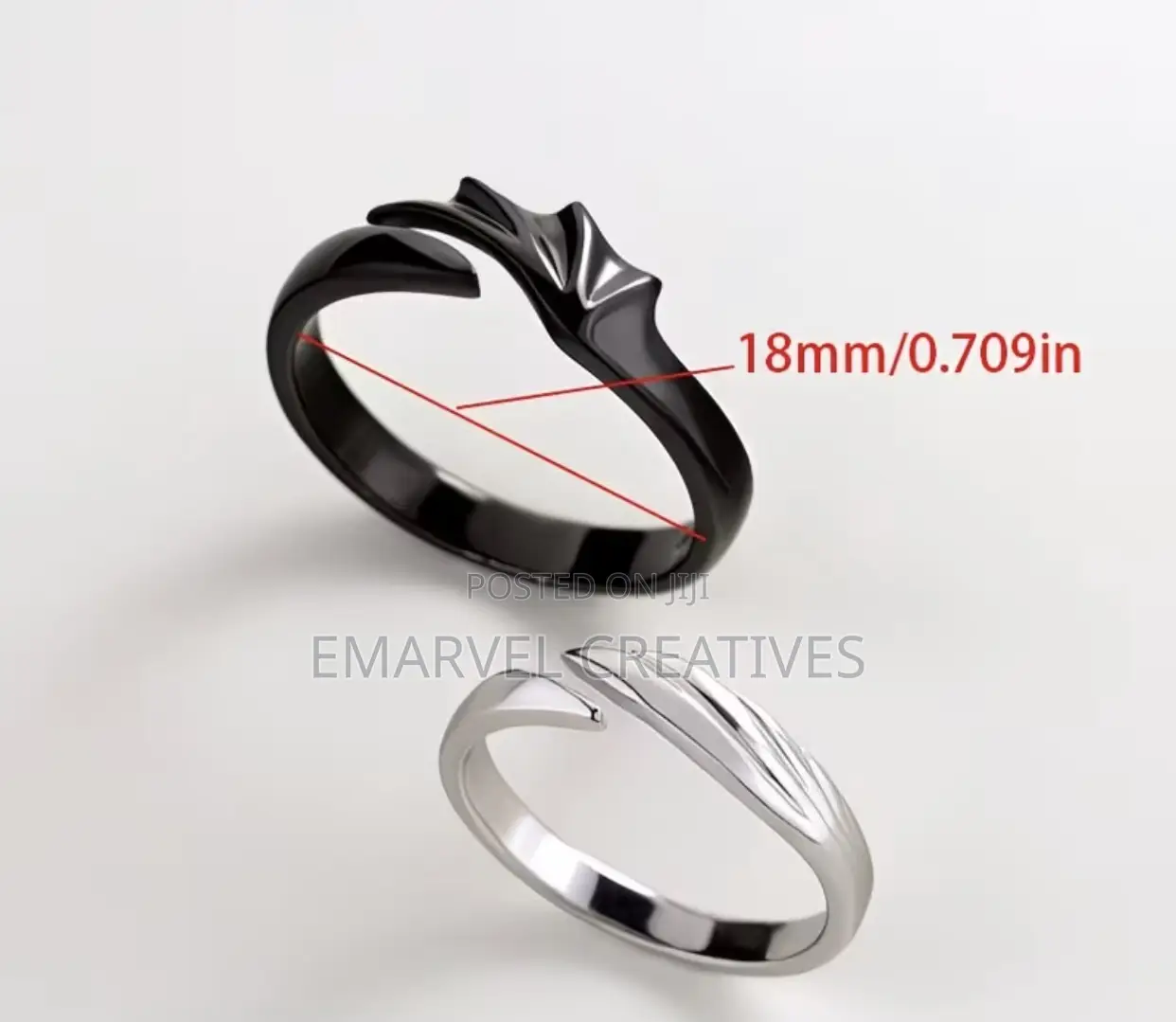 Matching Rings for Couples Featuring Angel and Devil Wings