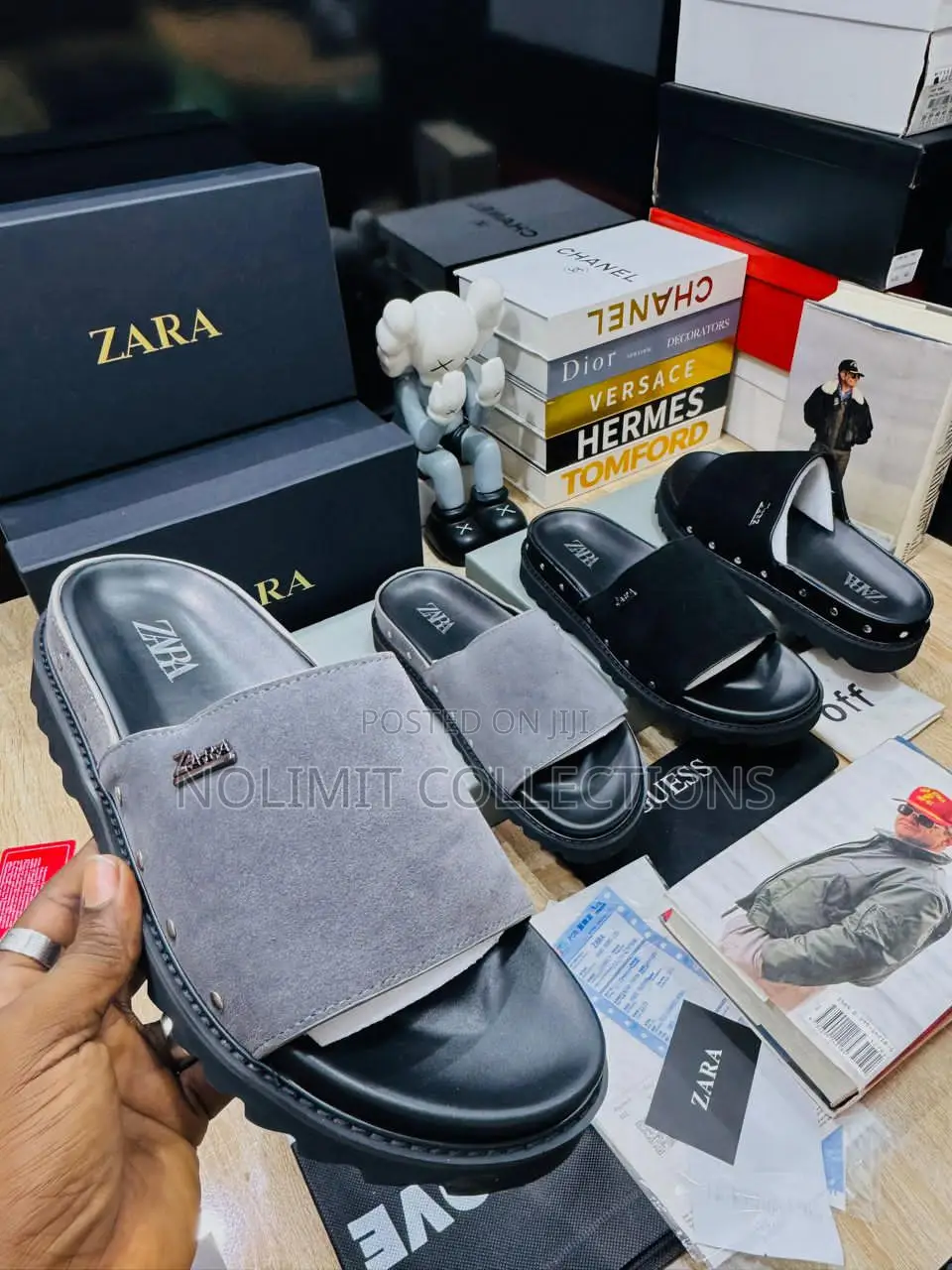 Zara Leather Palm Slippers