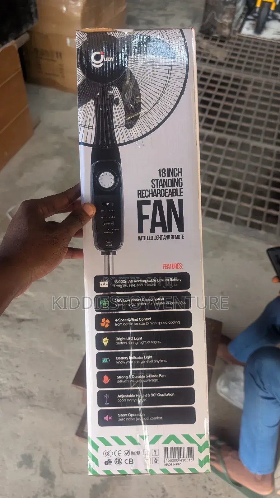 18 Inch Standing Rechargeable Fan