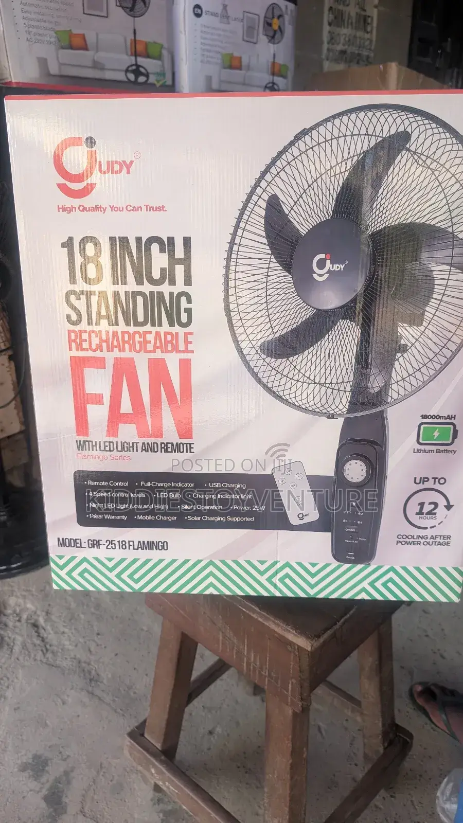 18 Inch Standing Rechargeable Fan