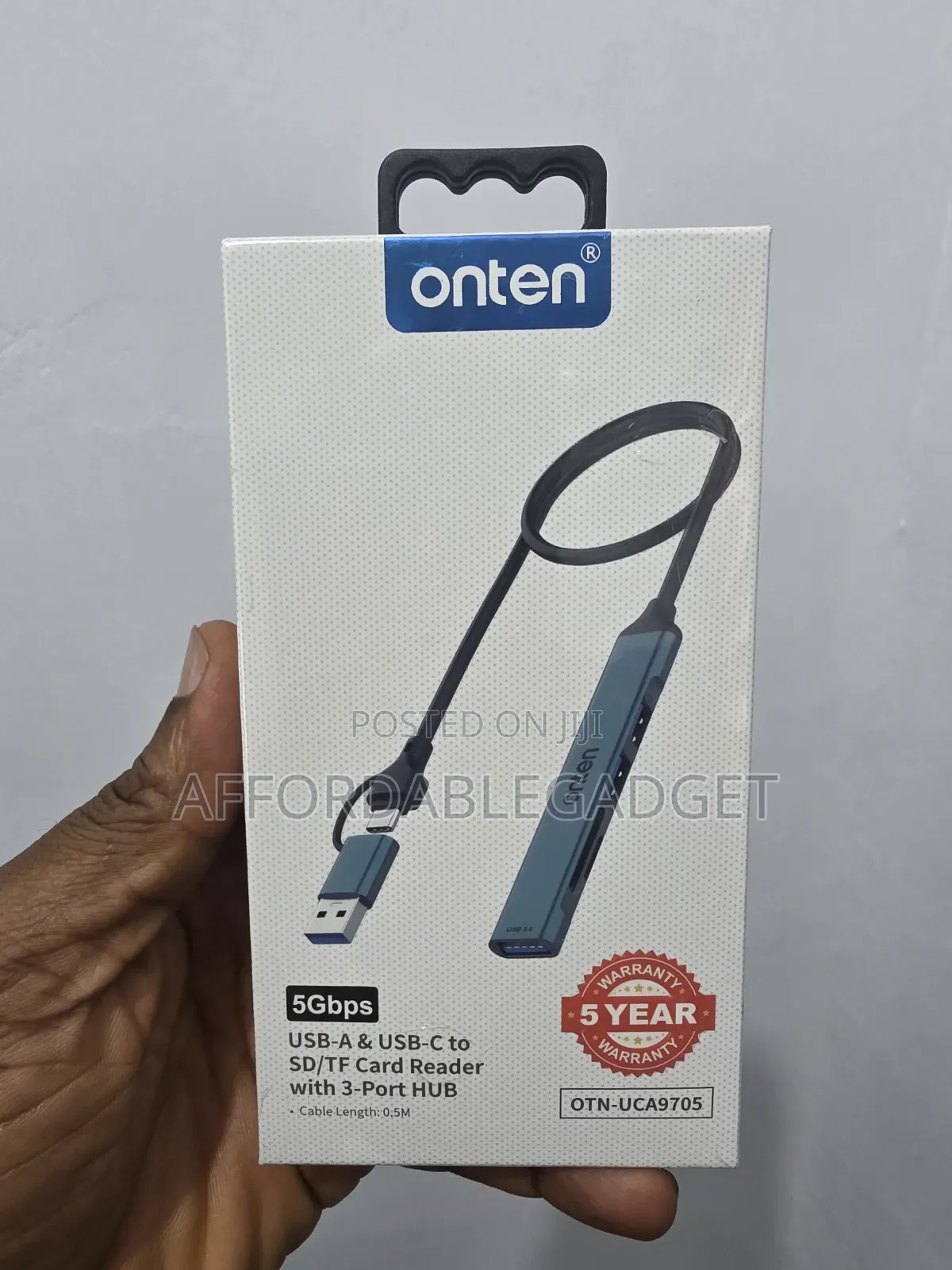 Usb a Usb C to Sd/Tf Card Reader With 3 Port Hub