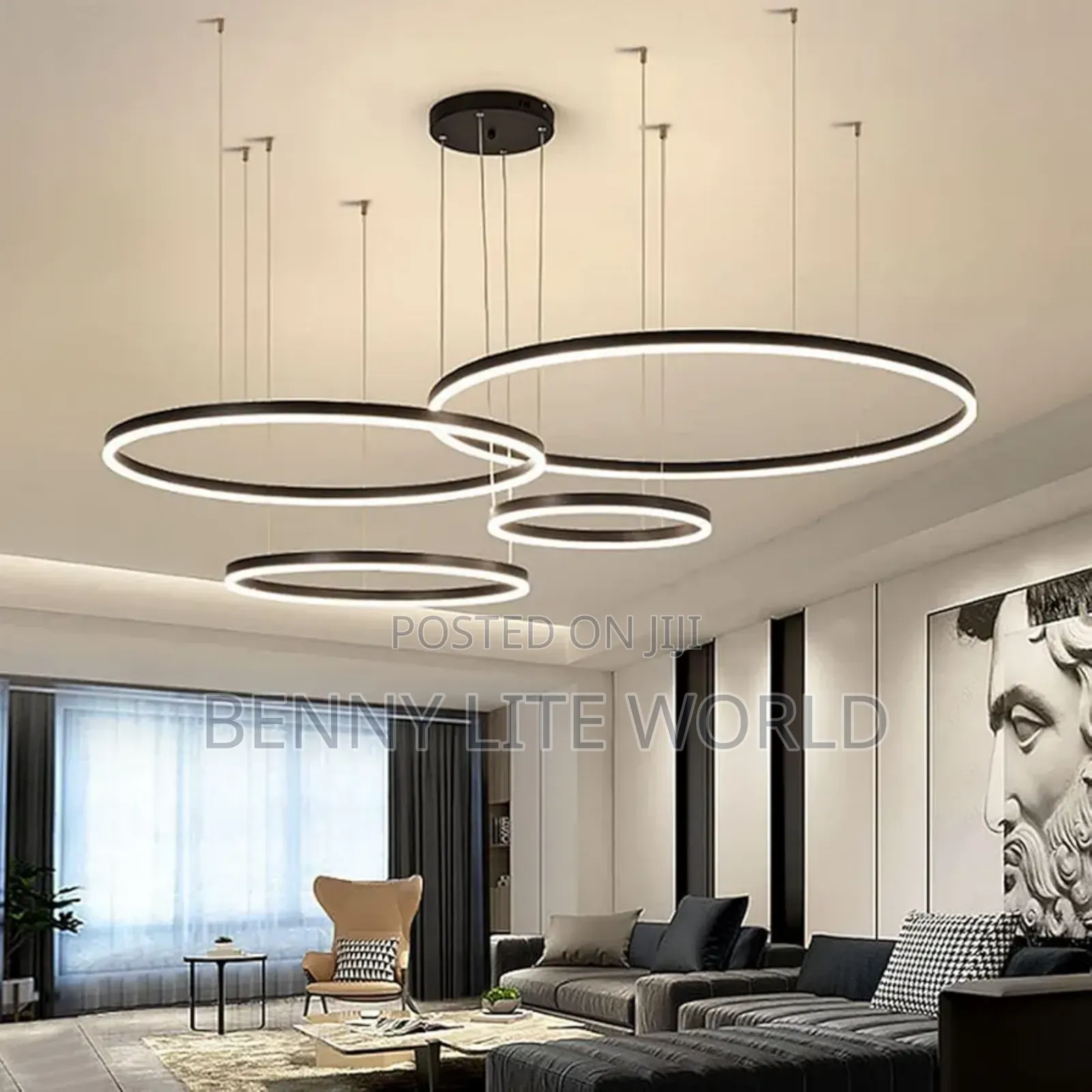 Modern Led Chandelier, Dimmable Remote Control Metal Acrylic Led Light
