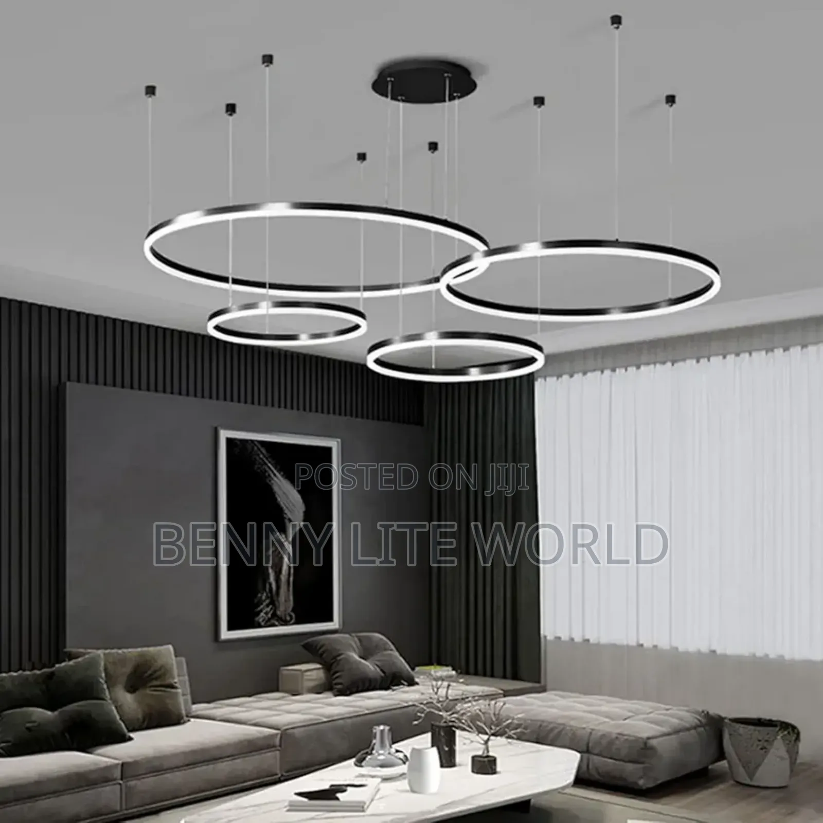 Modern Led Chandelier, Dimmable Remote Control Metal Acrylic Led Light