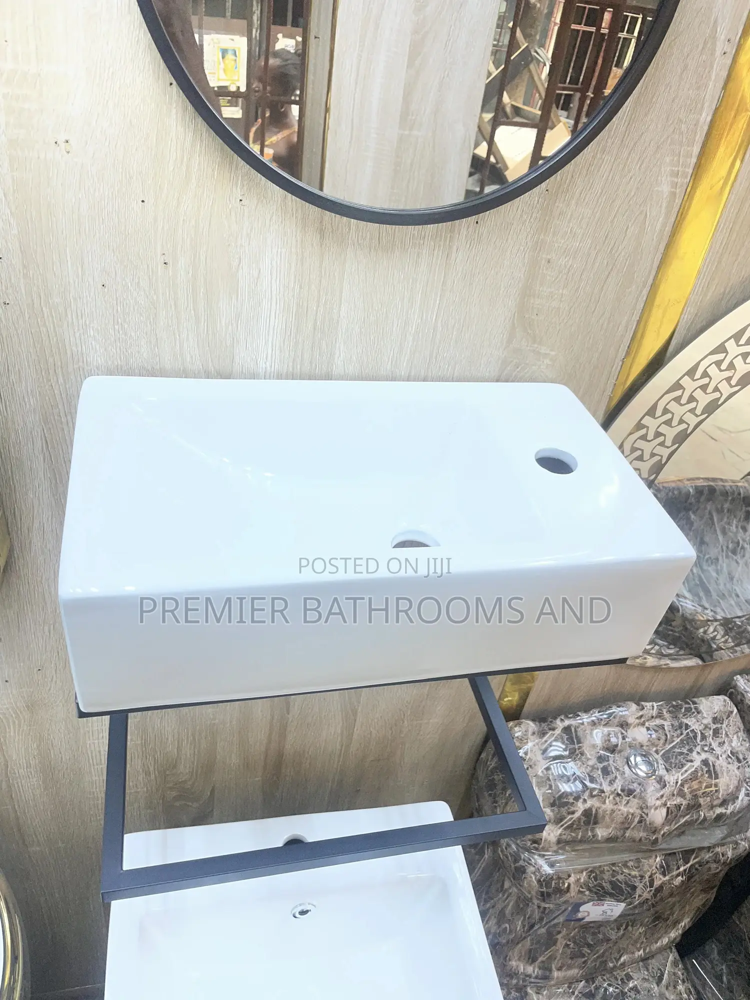 White Small Square Basin