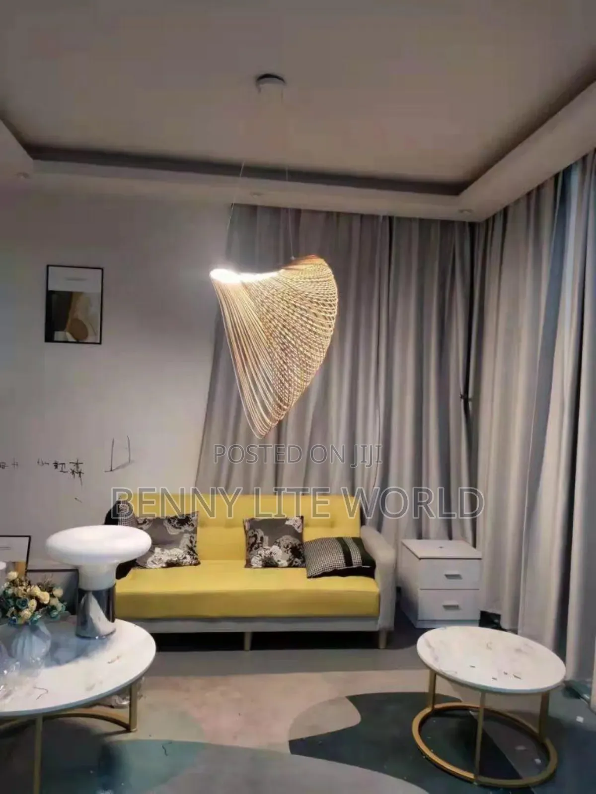 Led Wooden Bird's Nest Pendant Light Adjustable Height Chandelier