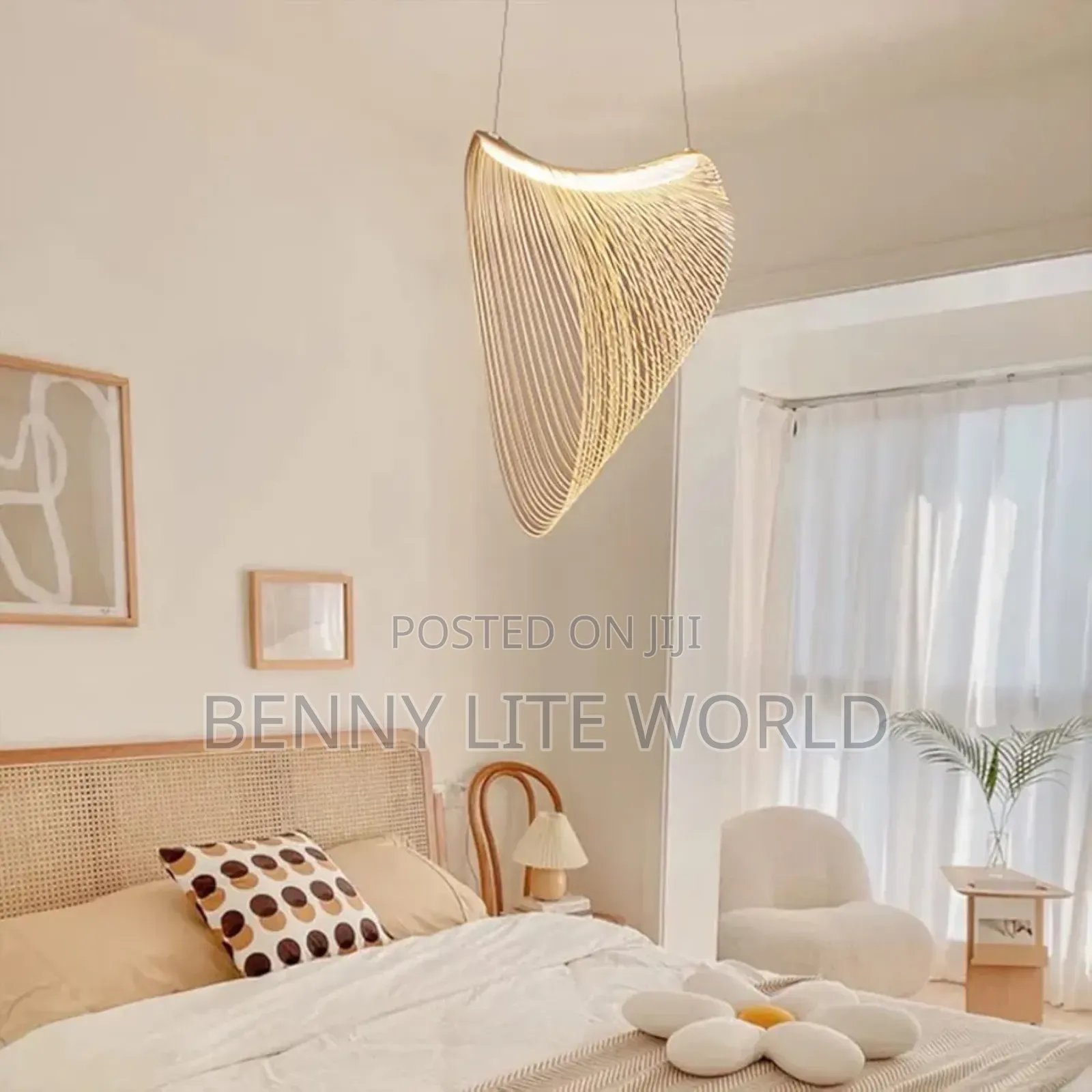 Led Wooden Bird's Nest Pendant Light Adjustable Height Chandelier