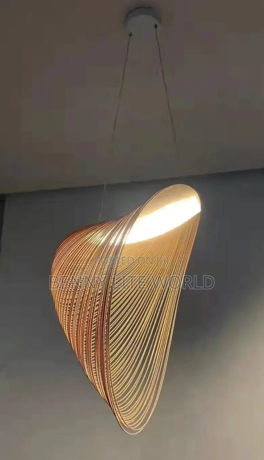 Led Wooden Bird's Nest Pendant Light Adjustable Height Chandelier