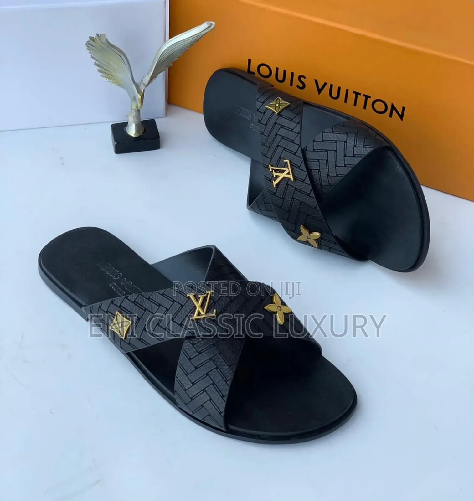 Louis Vuitton Luxury Men's Slippers Best Quality Well Banded Package