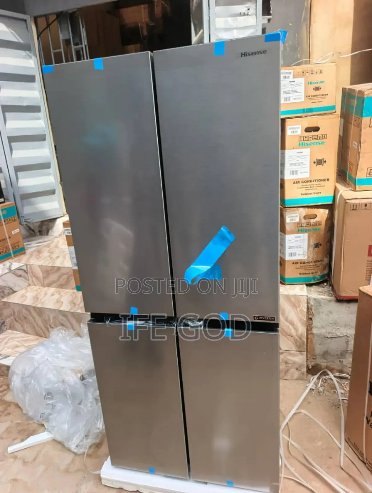 Original Hisense 400l Inverter French Door Fridge & Bottom Freezer