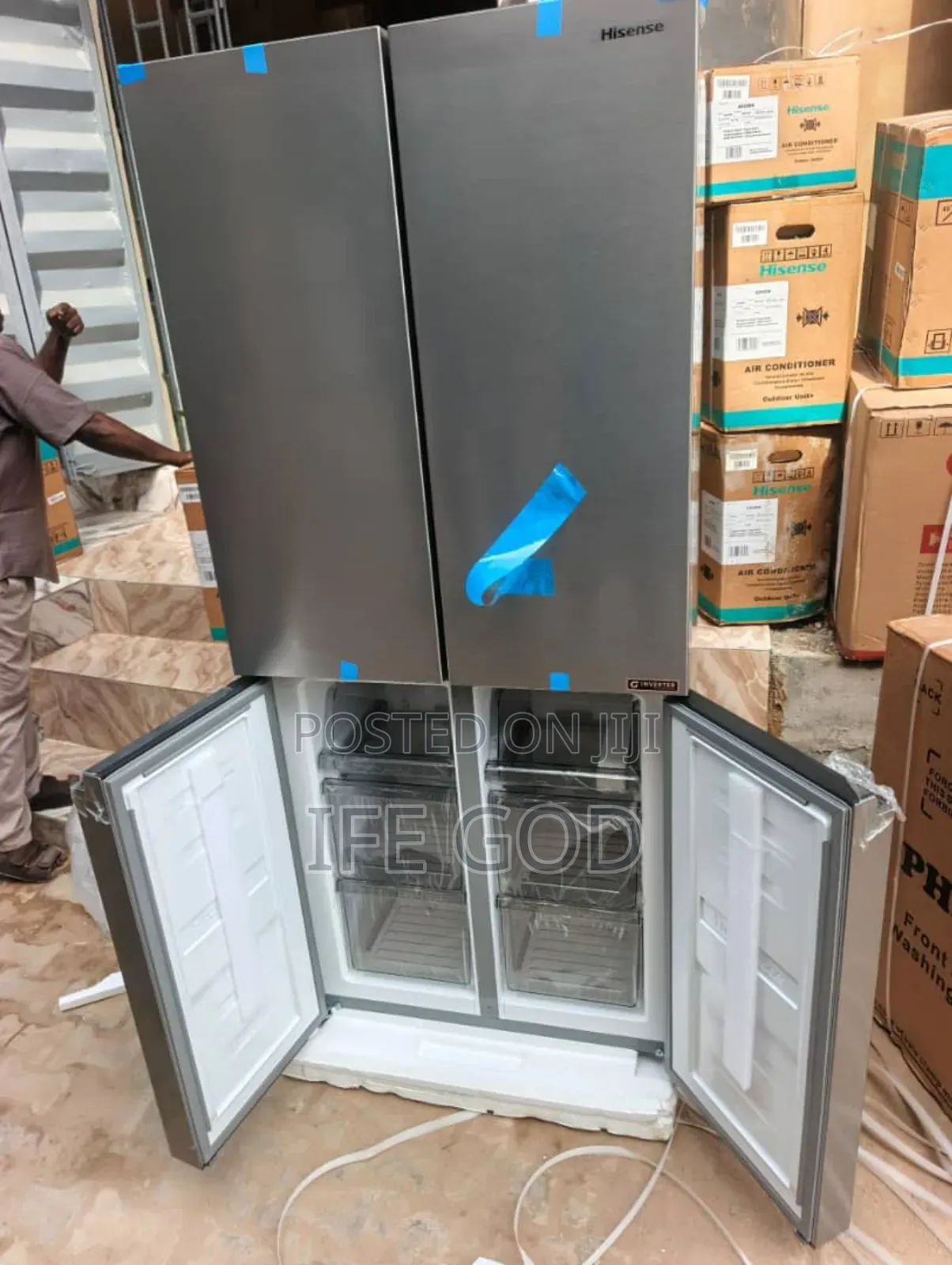 Original Hisense 400l Inverter French Door Fridge & Bottom Freezer