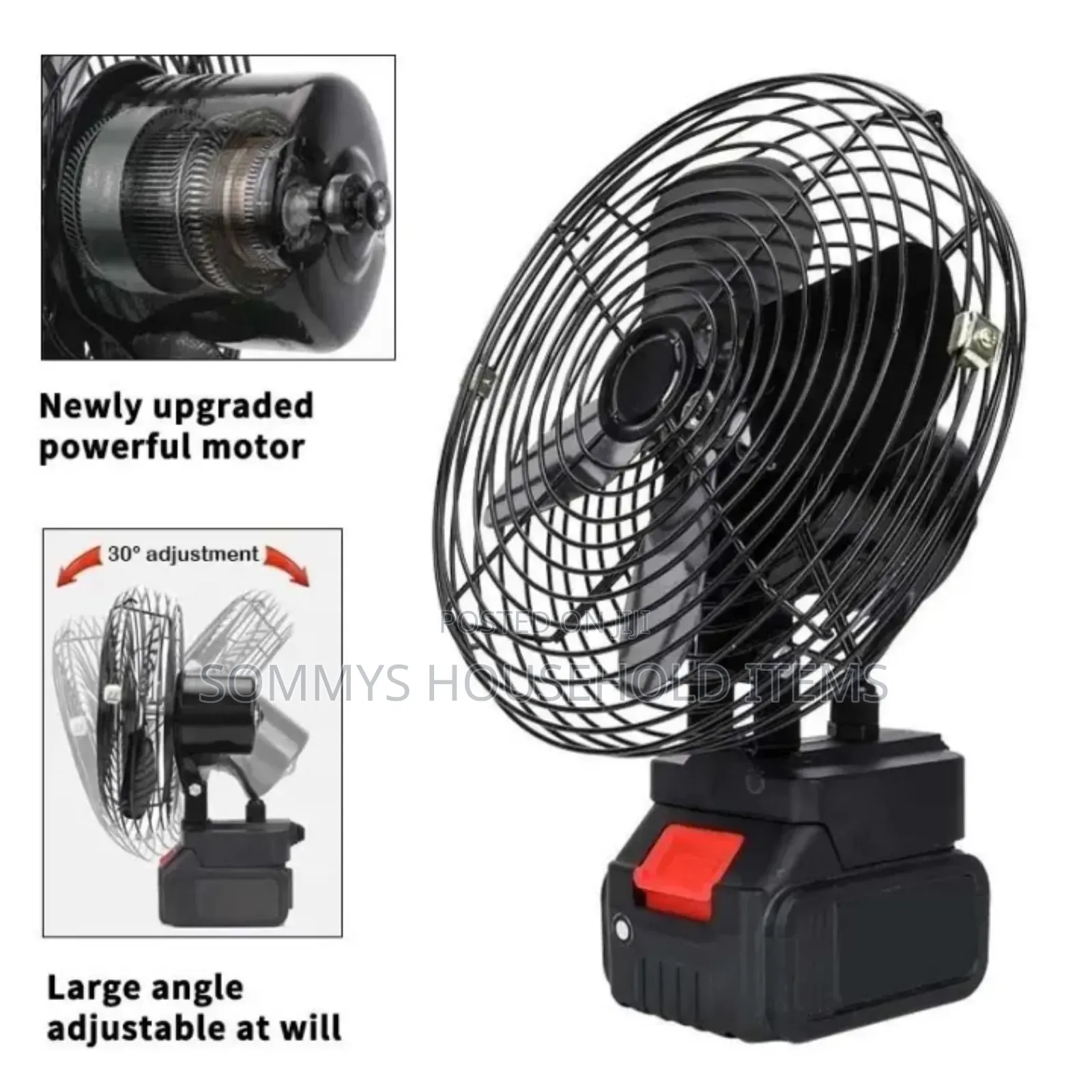 Portable Wireless Charging Fan With 1 Rechargeable Battery
