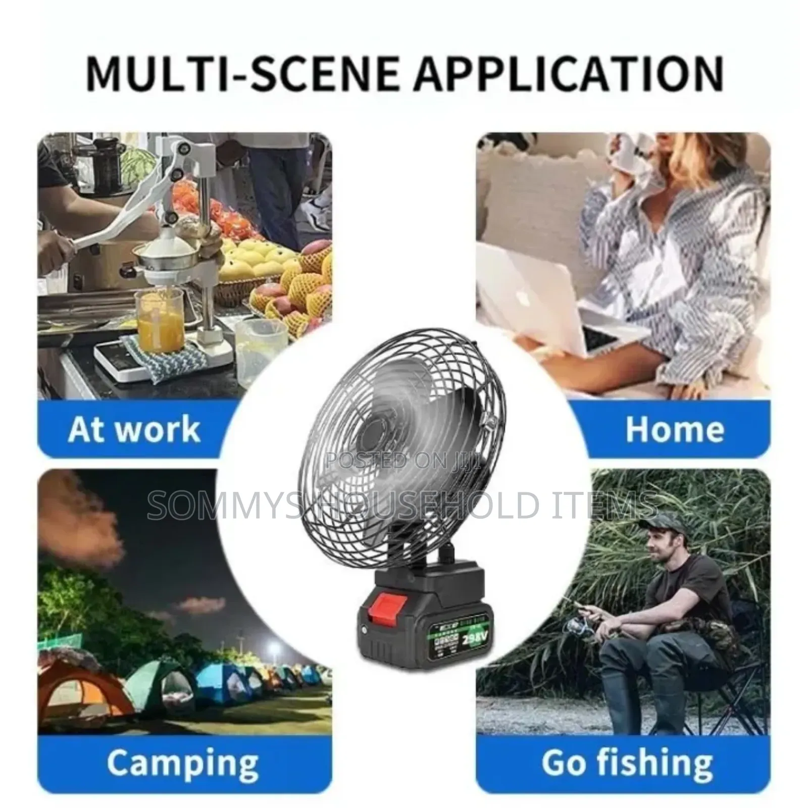 Portable Wireless Charging Fan With 1 Rechargeable Battery